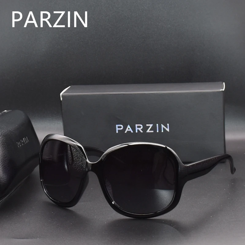 PARZIN, солнцезащитные очки для женщин, брендовые, дизайнерские, элегантные, негабаритные, женские, солнцезащитные очки, большая оправа, поляризационные, UV400, для девушек, оттенки, черные, P6216