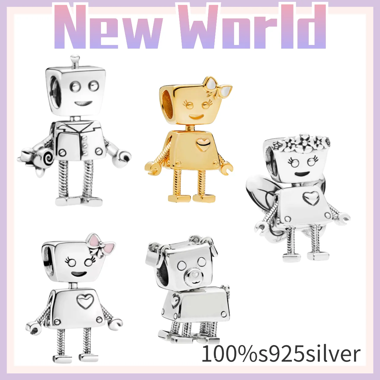 

new Authentic Original fun cartoon Bead fit Pando charms silver 925 beads Bracelet for women diy fashion jewelry