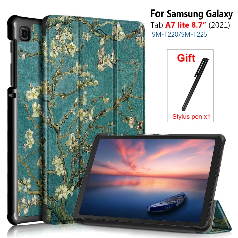 

Смарт-чехол для Samsung Galaxy Tab A7 lite 8,7 дюймов 2021 SM-T220 SM-T225 принципиально планшеты тонкий складной магнитный чехол с подставкой