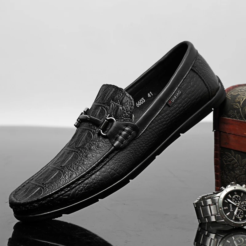 Fashion Crocodile genuine Leather Shoes Men casual Black Wedding Party Moccasins Dress Loafers Male Italian Driving shoes | Обувь