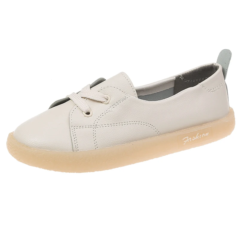 

Creepers Women Shoes Large Size Flat Platform Shoes Lace-Up Round Toe Women Flats Casual Shoes Solid Female Shoes A02