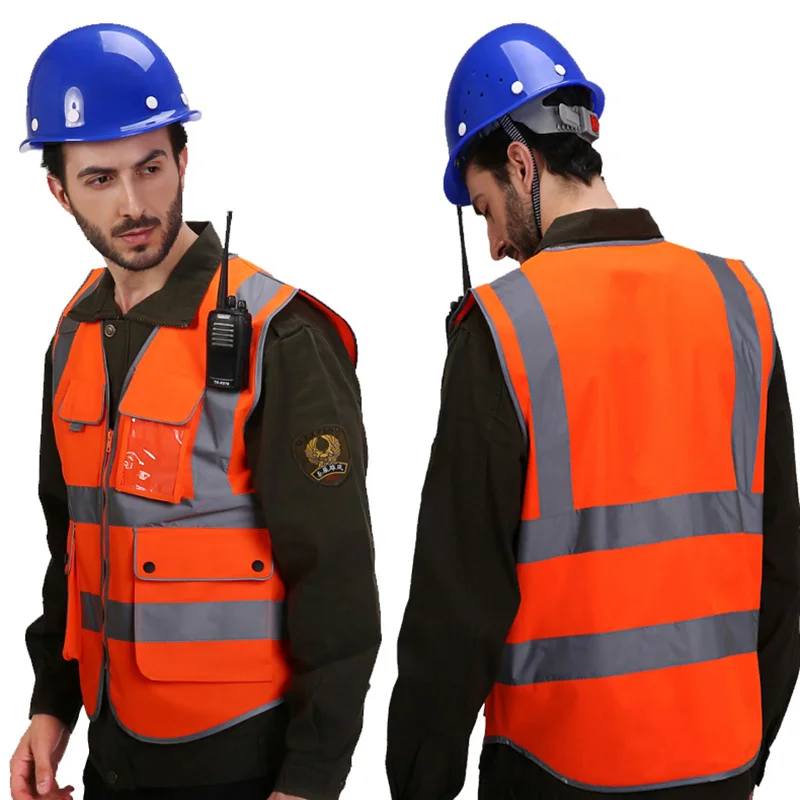 

High Visibility Security Reflective Vest Pockets Design Reflective Vest Outdoor Traffic Safety Cycling Wear Motorcycle Vest