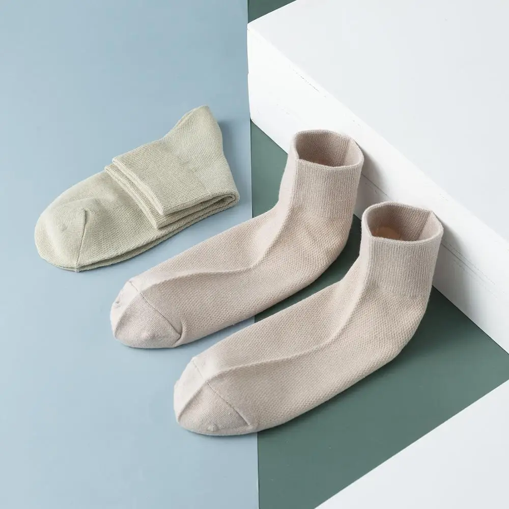 20pcs - 10pairs/lot Solid Mesh Women's Short Socks Ankle Socks Women | Spring Summer Breathable Thin Boat Socks image 4