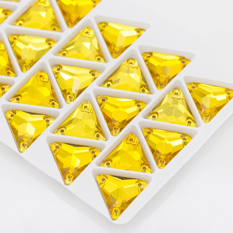 Все-Размер trigon flatback кристалл стекло пришить Стразы 3-hole Кнопка камень для сумка