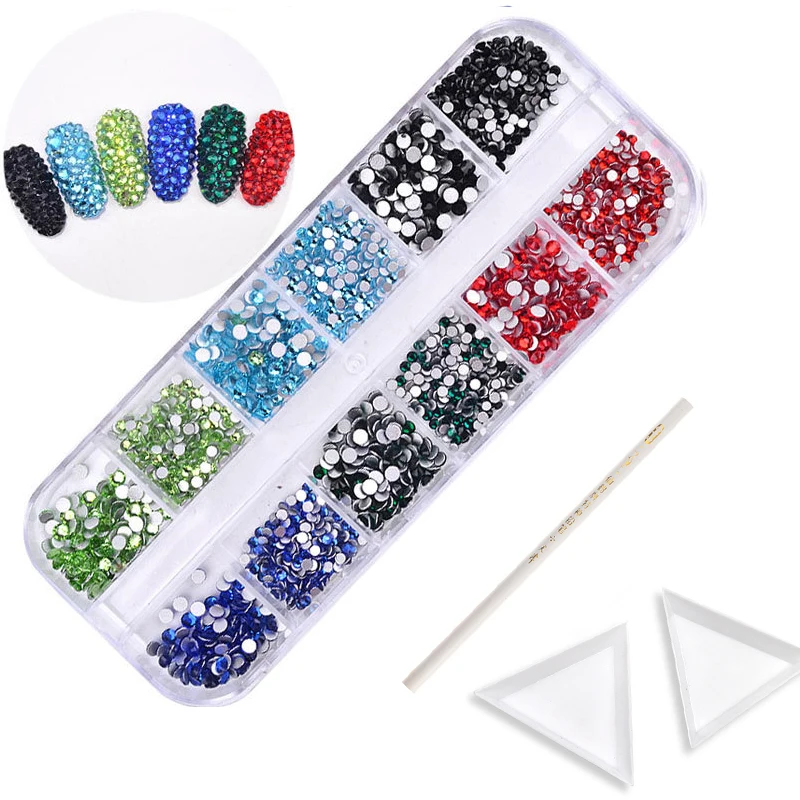 Одна коробка для детей 6 лет с украшением в виде кристаллов дизайн ногтей Стразы и