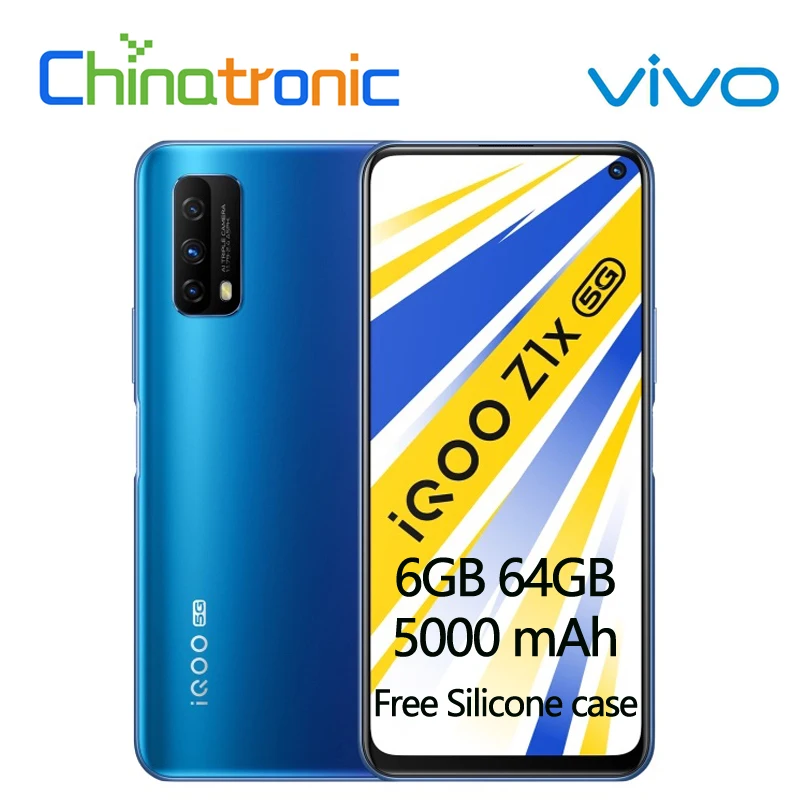 Оригинальный мобильный телефон VIVO iQOO Z1x 6GB 64GB 5G с процессором Snapdragon 765G Octa Core 6.57" FHD+ 120 Гц батареей 5000 мАч и зарядкой 33W Flash Charge