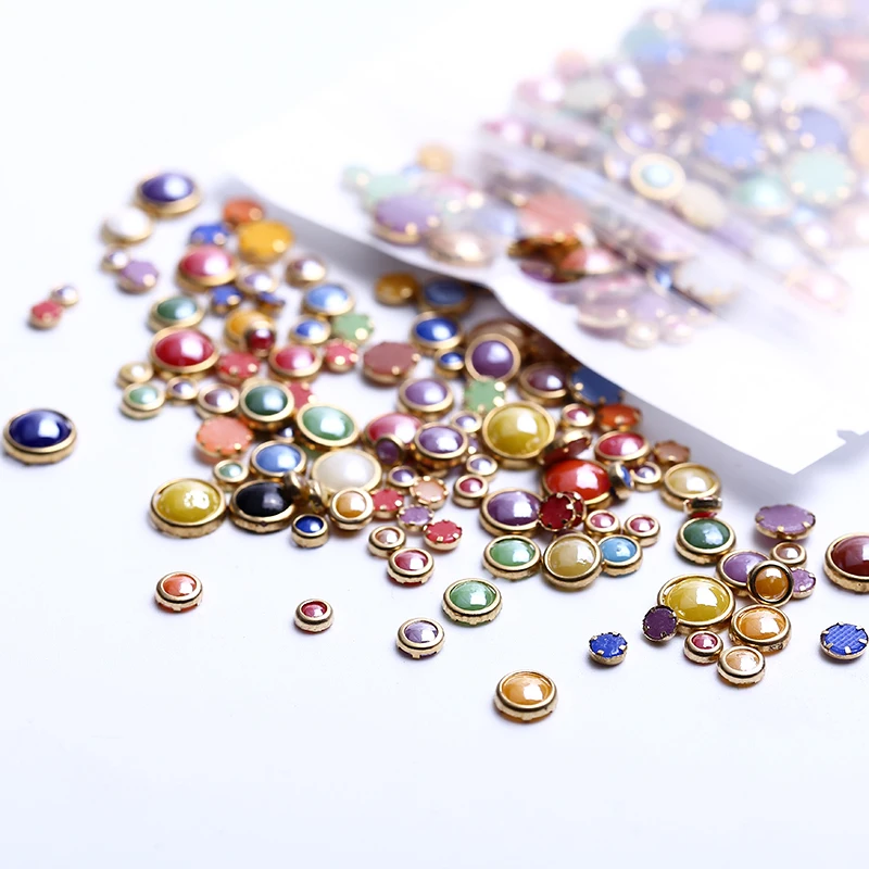 100 штук упак. много цветов полукруглый жемчуг 3D украшение для ногтей Стразы