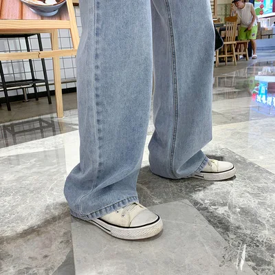 

Woman Jeans Clothes Wide Leg Denim Clothing Blue Streetwear Vintage Quality 2021 Fashion Harajuku Straight Pants Vintage Pants