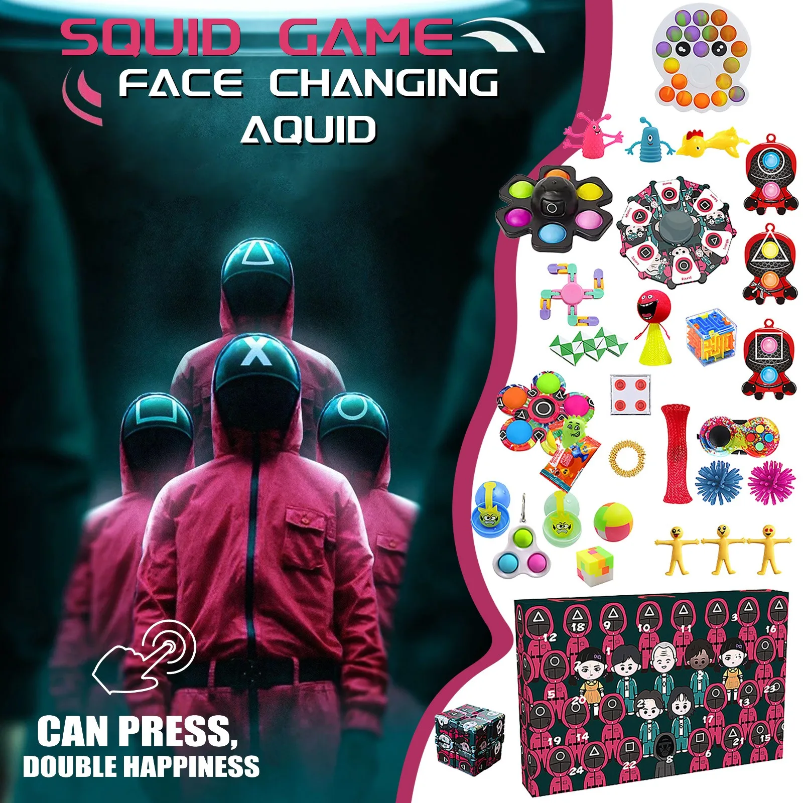 

Decompression Korean Squid Game Toy Stress Sensory Toy Relief Funny Anti-stress Hand Toys Parent-child Interactive Toys Kid Gift