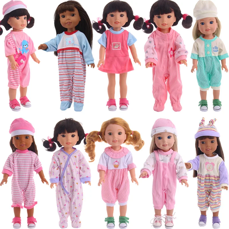 

Кукольная одежда, мультяшная кукольная Пижама для кукол 14 дюймов и 36 см, милый узор, красивая версия, подарки для нашего поколения