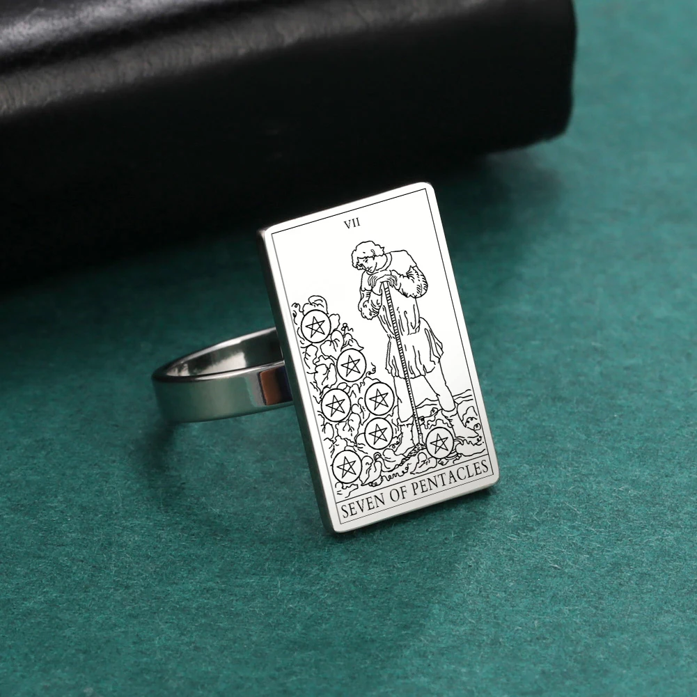 Кольцо Dawapara из нержавеющей стали с изображением карт Таро для женщин костюм