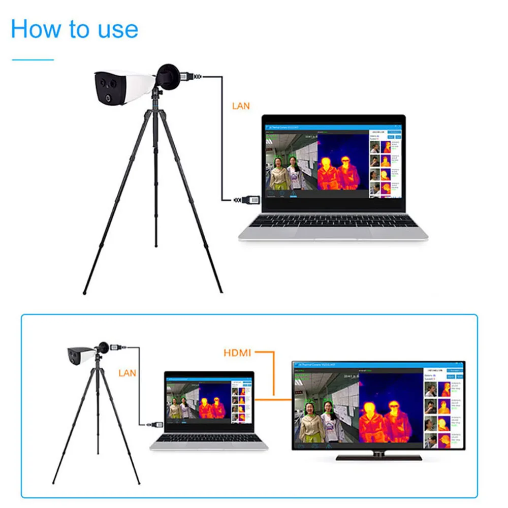 Camera 1080P IP Camera AI Human Body Temperature indicator Thermal Binocular Camera for Fever Detection with Alarm ima