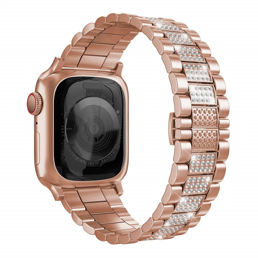 Bling Band совместим с Apple Watch 38 мм 40 42 44 correas для iWatch Strap Series 5 4 3 2 1 ювелирный