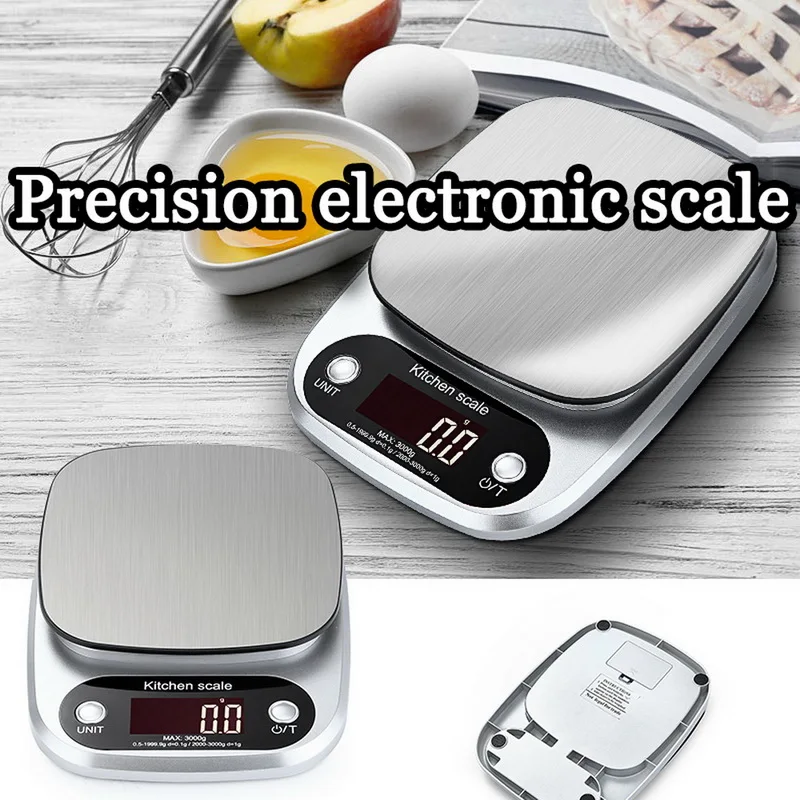 10kg/5kg/3kg/1g LCD Electronic Kitchen Scales Balance Cooking Measure Tool Stainless Steel Digital Weighing Food Scale Household |