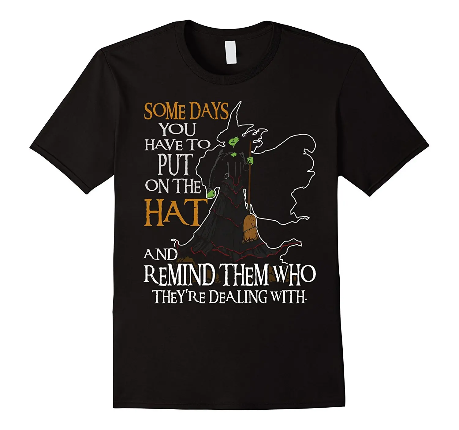 Хэллоуин футболка с ведьмой когда нибудь вам нужно положить на шляпе круглым