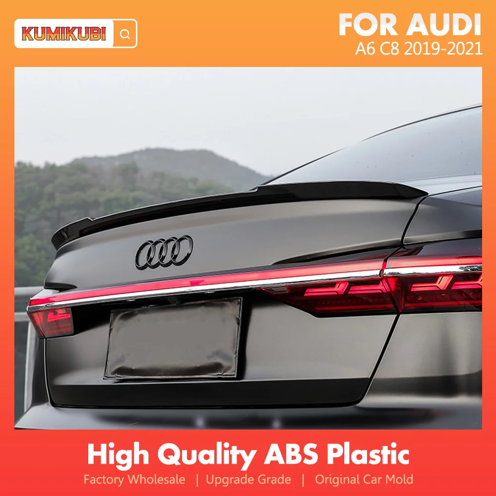 For NEW Audi A6 C8 2019 2020 2021 Spoiler High Quality ABS Car Trunk Lip Wings Tail Spoiler A6 Accessories Dedicated Decoration