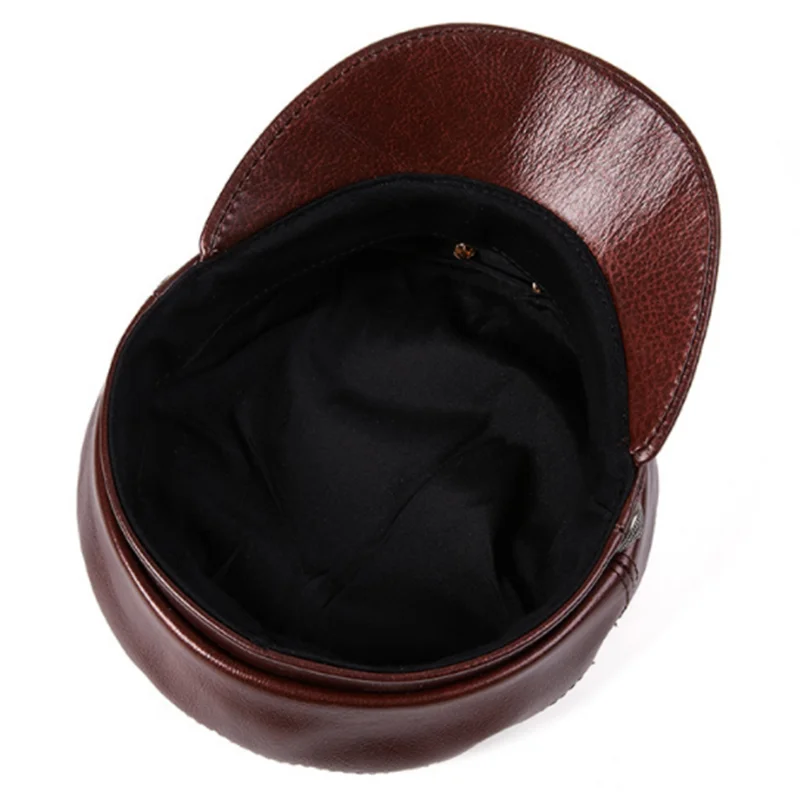 Кепка из натуральной воловьей кожи для мужчин и женщин немецкая военная шапка