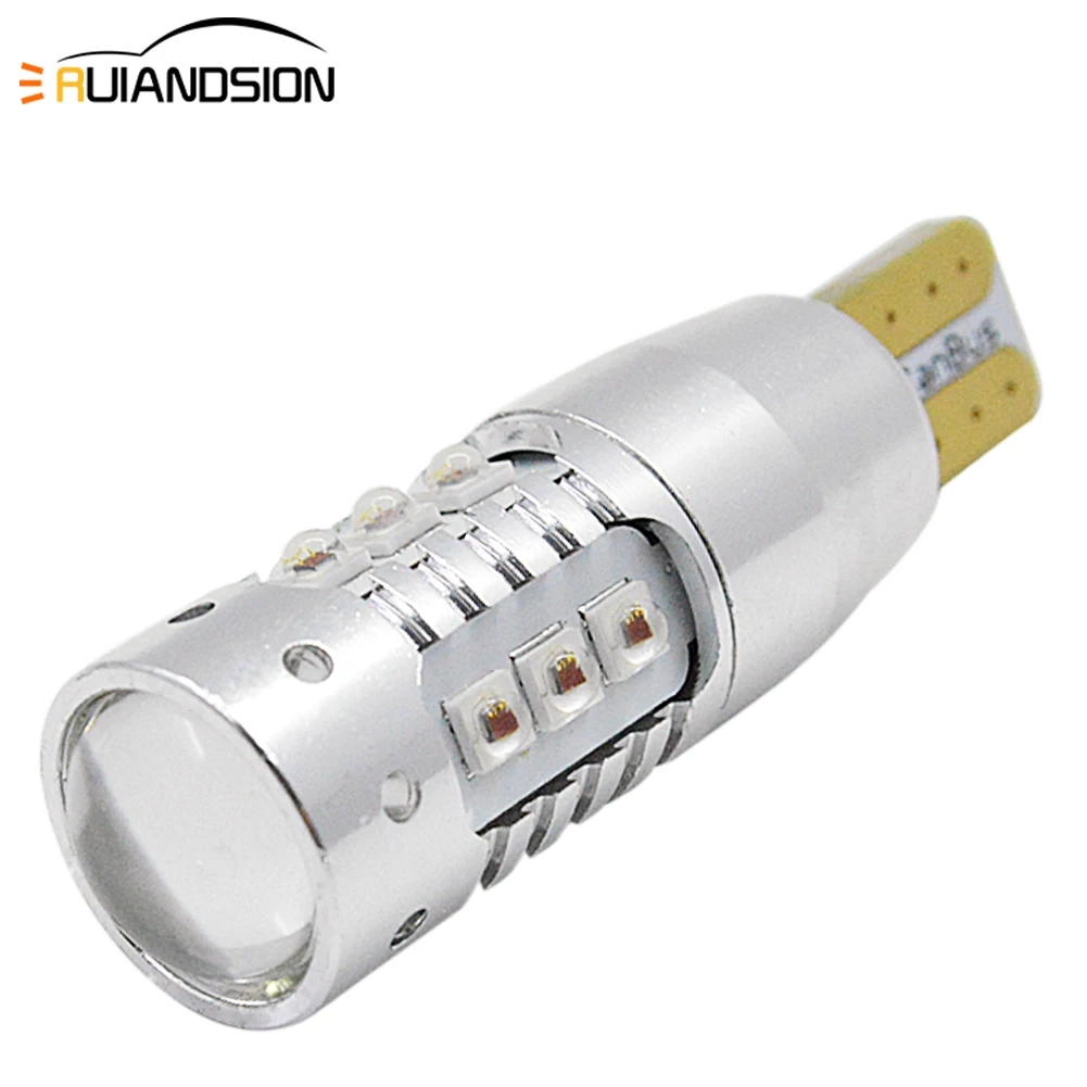 

1pc 80W T10 LED W5W canbus car interior bulb 194 16 SMD XB-D Instrument Wedge light Non-polar 12V 24V White Red Amber