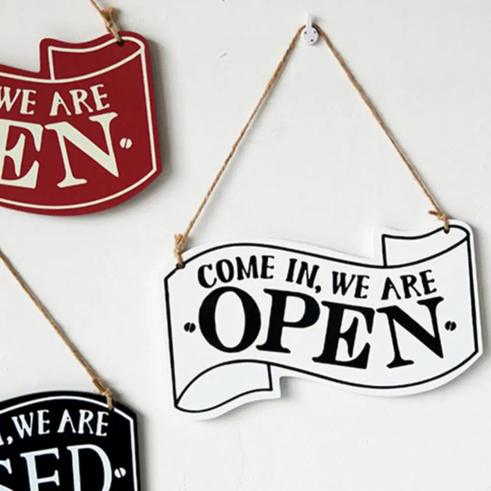 

Hot Sales Euro Style Double-sided Wooden House Doorplate Home Shop Coffee Hanging Decor