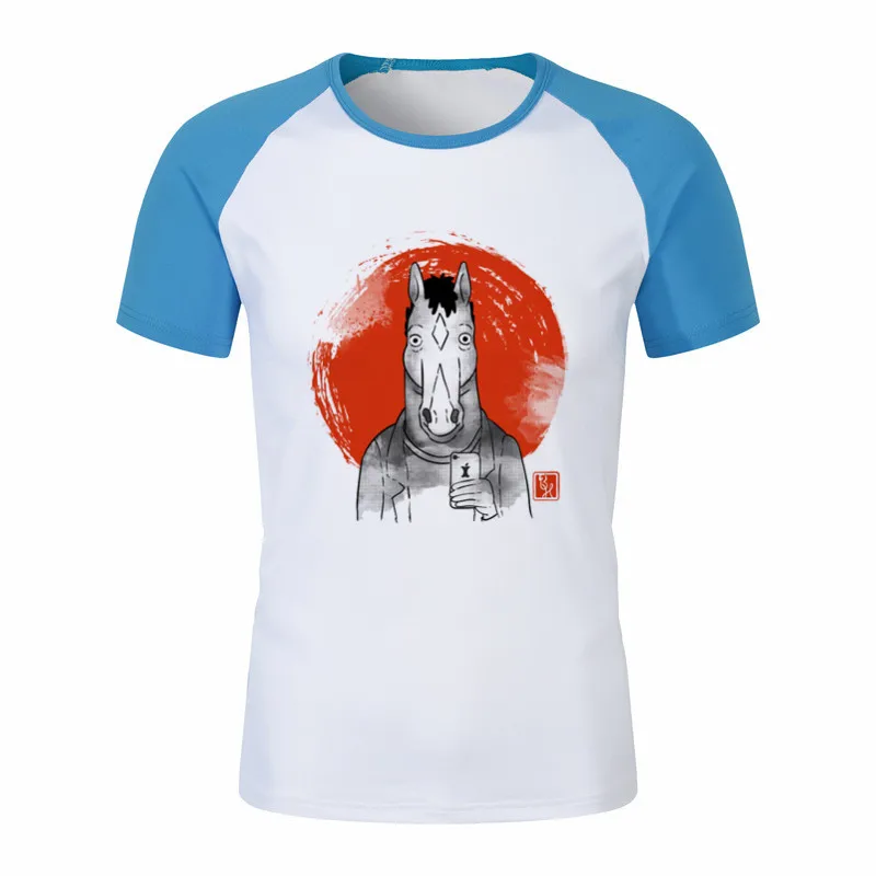 Famous Movie Bojack Horseman T Shirt for Men and Women Summer Fashion Male O Neck Print T-Shirts Streetwear Unisex Graphic Tees - Цвет: P1760H-skyblue