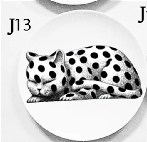 13 " 7" " Мода Fornasetti Тарелка декоративная подвесная тарелка домашнее украшение Настенная посуда керамический Декор Европейское настенное блюдо - Цвет: 13