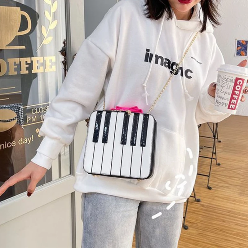 

Small Crossbody Bags Women Ladies Cute Piano Shape Crossbody Shoulder Bag PU Leather Handbag Messenger Satchel Purse