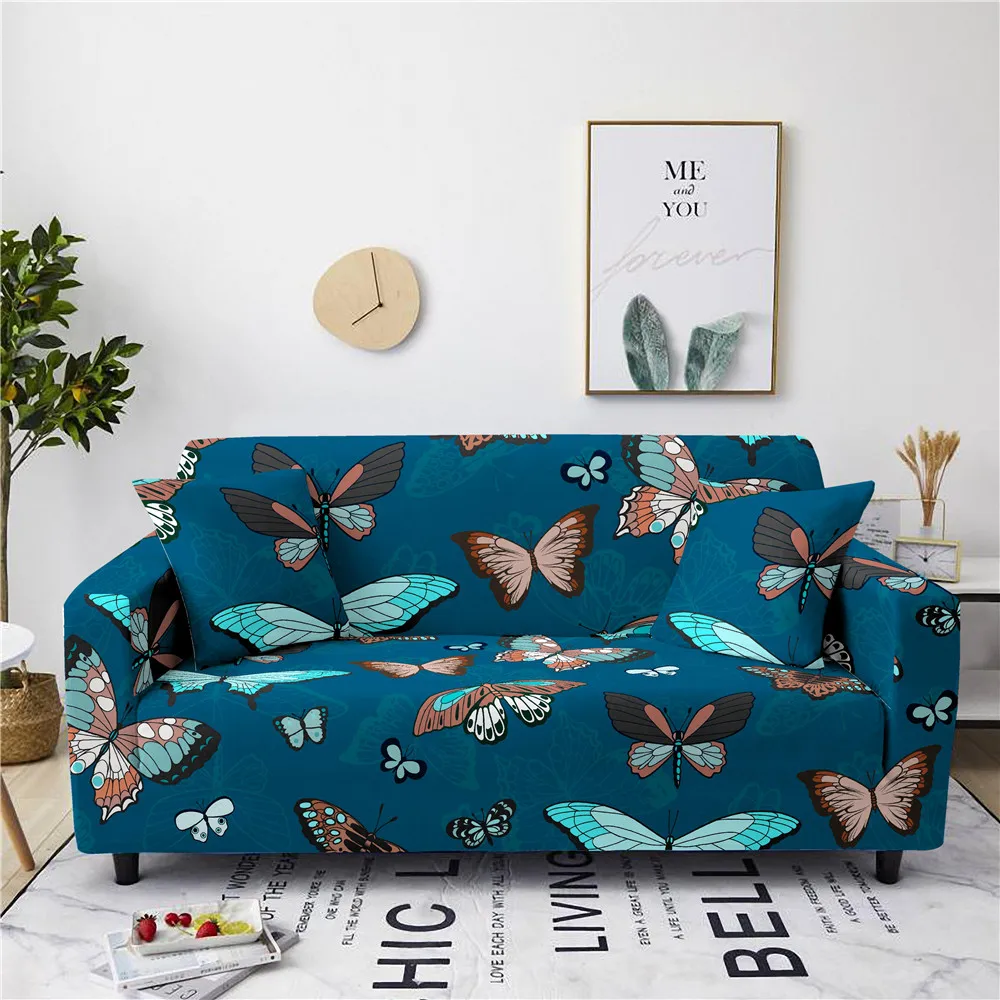

Эксклюзивный чехол для дивана с цветами/бабочками, чехлы, эластичный чехол для дивана, полноразмерный чехол для дивана L-образной формы, защ...