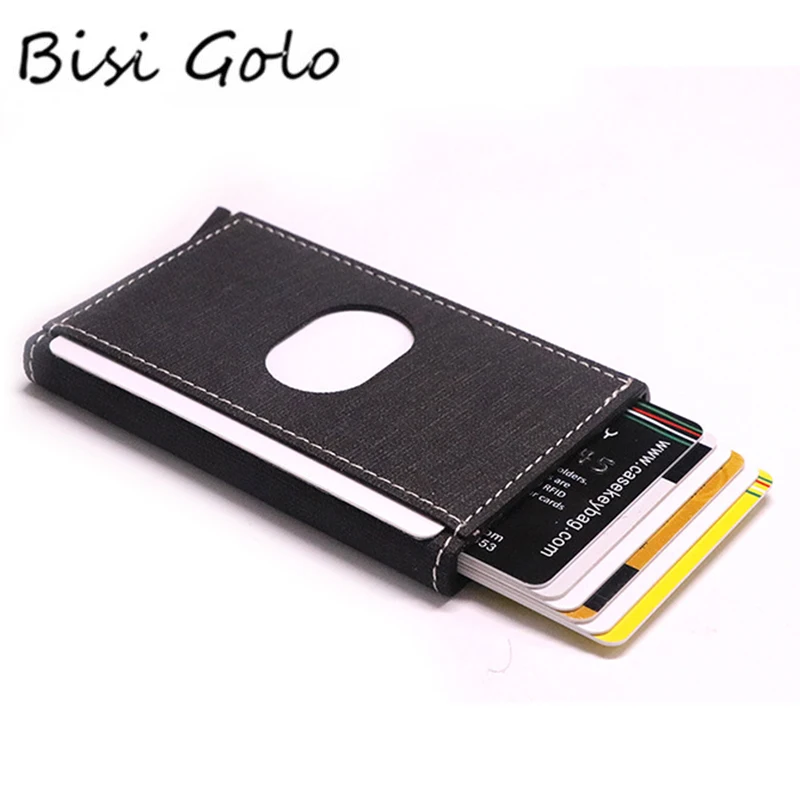 

Кошелек BISI GORO для мужчин и женщин, металлический держатель для кредитных карт, rfid-блокировочная коробка, мини тонкий кошелек, автоматически...