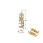 Ожерелье с именем из циркония, подвеска в виде счастливой буквы, цепочка, мужское ювелирное изделие в стиле хип-хоп, кубический цирконий, товары для рукоделия, кулон из циркония