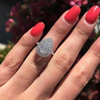 classic fashion ol pear drop shaped zircon ring womens fashion jewelry for wedding engagement accessories