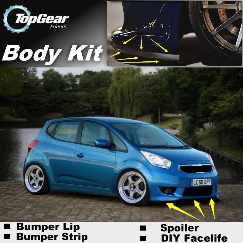 Дефлектор губ бампера для KIA Venga передняя юбка спойлера ДЛЯ вентиляторов TopGear