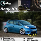 Дефлектор для губ Для KIA Venga, передний спойлер, юбка для фанатов TopGear, тюнинг автомобиля, комплект кузова, полоса