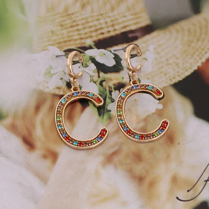 Oorbellen женские новые серьги с буквами капли из цинкового сплава жемчужные горячая