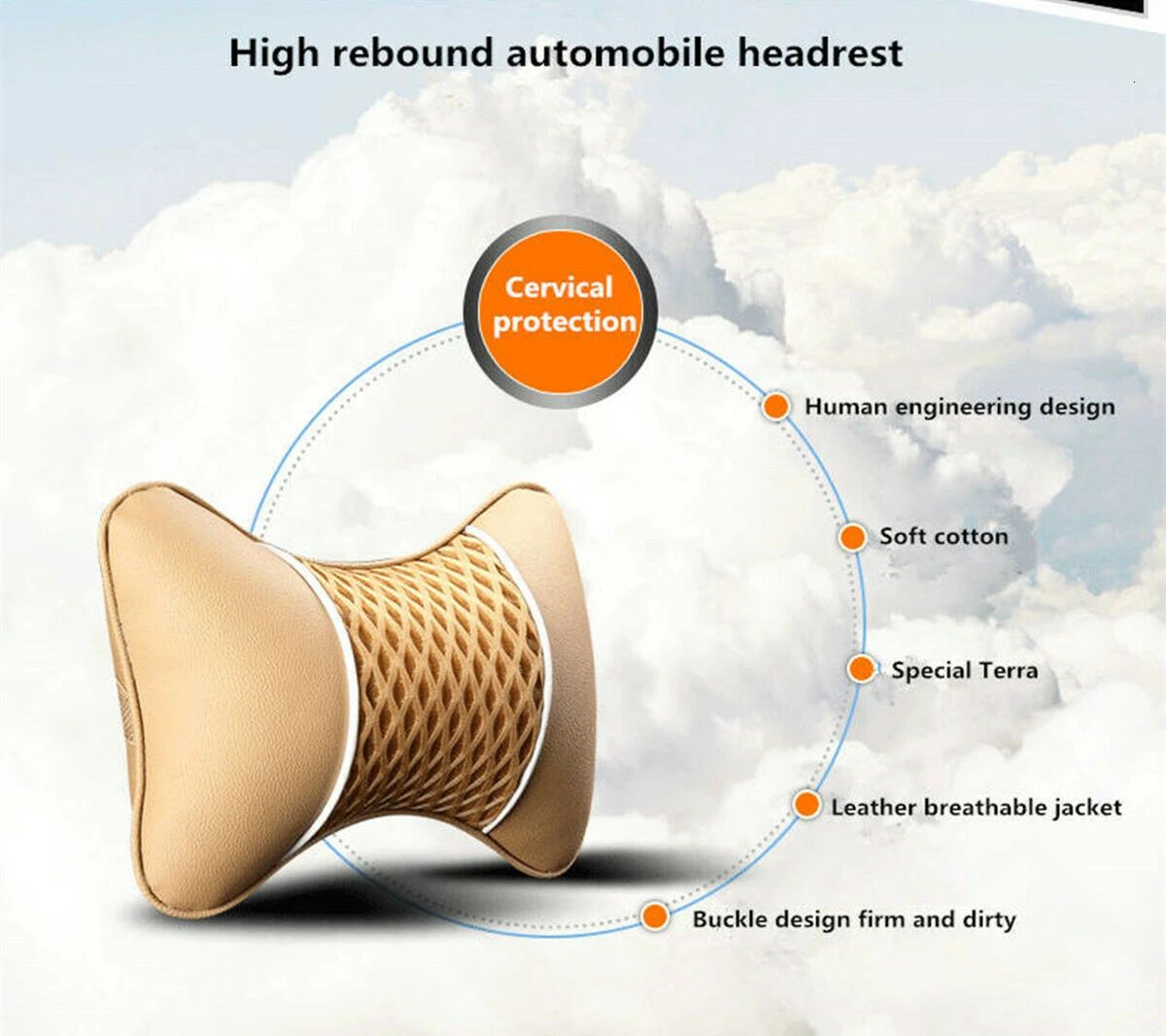 

2Pcs PU Leather Knitted Car Pillows Headrest Neck Rest Cushion Support Seat Accessories Auto Black Safety Pillow Universal Decor