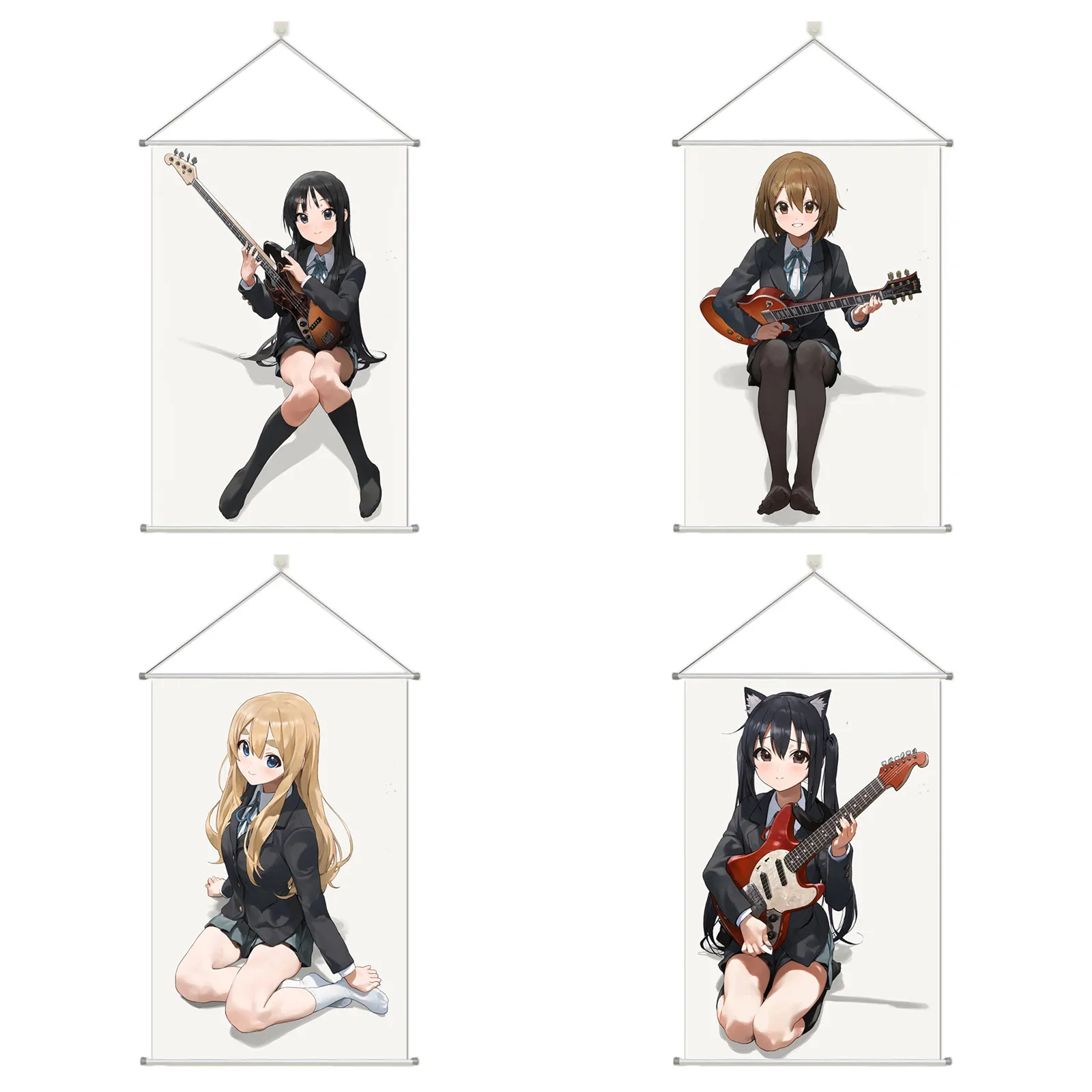 

K-on! Yui Mio Tsumugi Azusa Ritsu Alloy Scroll Cartoon Comic Scroll Hanging Wall Decor