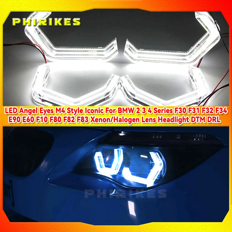 Светодиодсветодиодный фара ангельские глазки M4 стильная легендарная для BMW 2 3 4