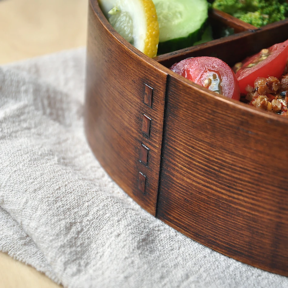 Baispo 3 шт./компл. Bento Box японский стиль ланч бокс для деревянные детские игрушки материал ПОСУДА Контейнеры для еды с отсеками здоровые