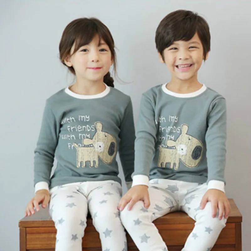 Зимние детские пижамы одежда для сна с капюшоном крупных мальчиков и девочек