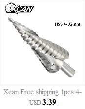 XCAN 1 шт. 4-20 мм HSS с титановым покрытием Ступенчатое сверло электроинструмент для металла, дерева, Дырокол