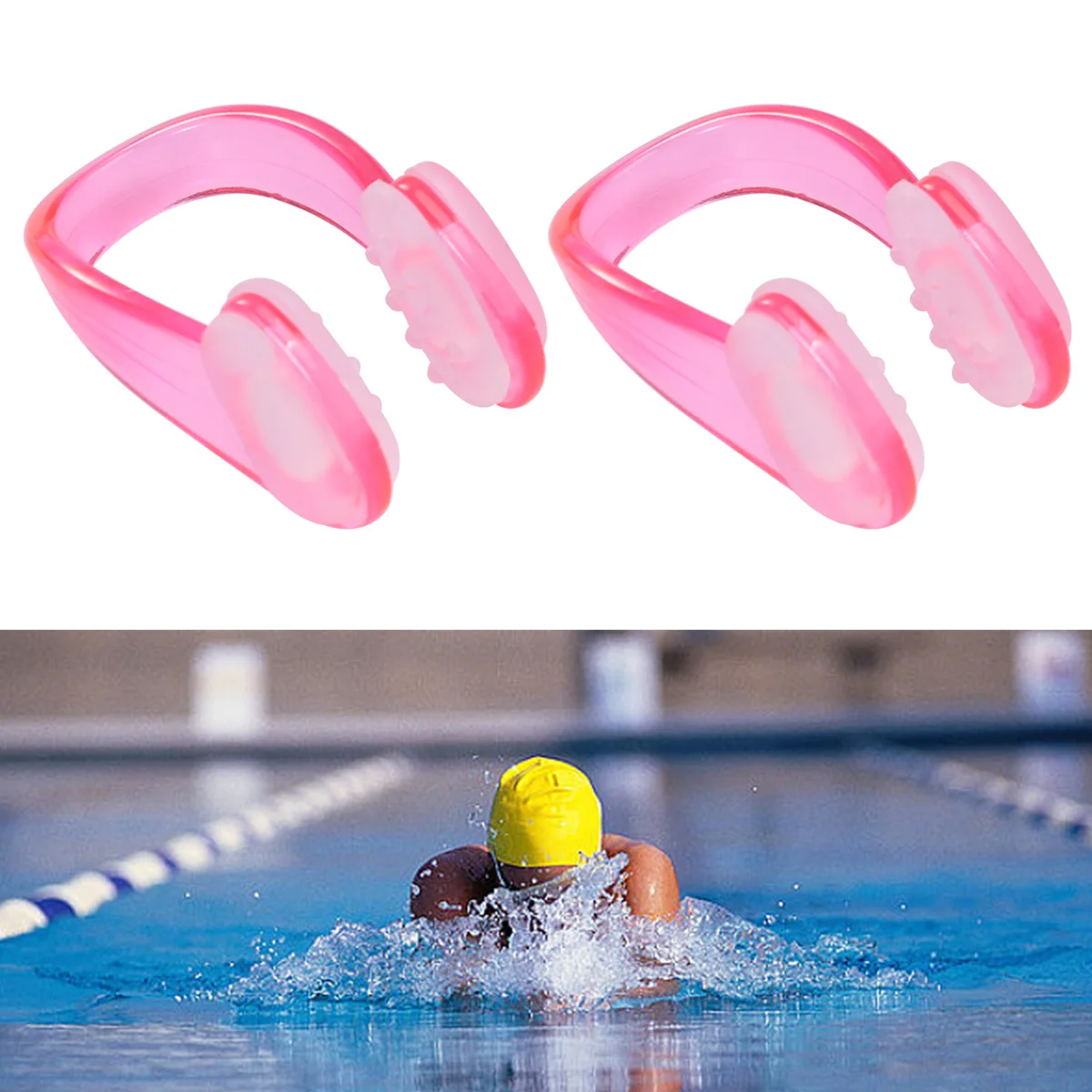 

2pcs Swimming Nose Clip Nose Protection Swimming Accessory for Adult (Pink)