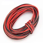 ПВХ-изоляцией из луженой Медь мягкой проволоки для электрических светодиодный для художественного оформления ногтей, ручная работа 5 м красный + черный цвет, 5 м 22AWG UL-1007 2pin кабель-удлинитель