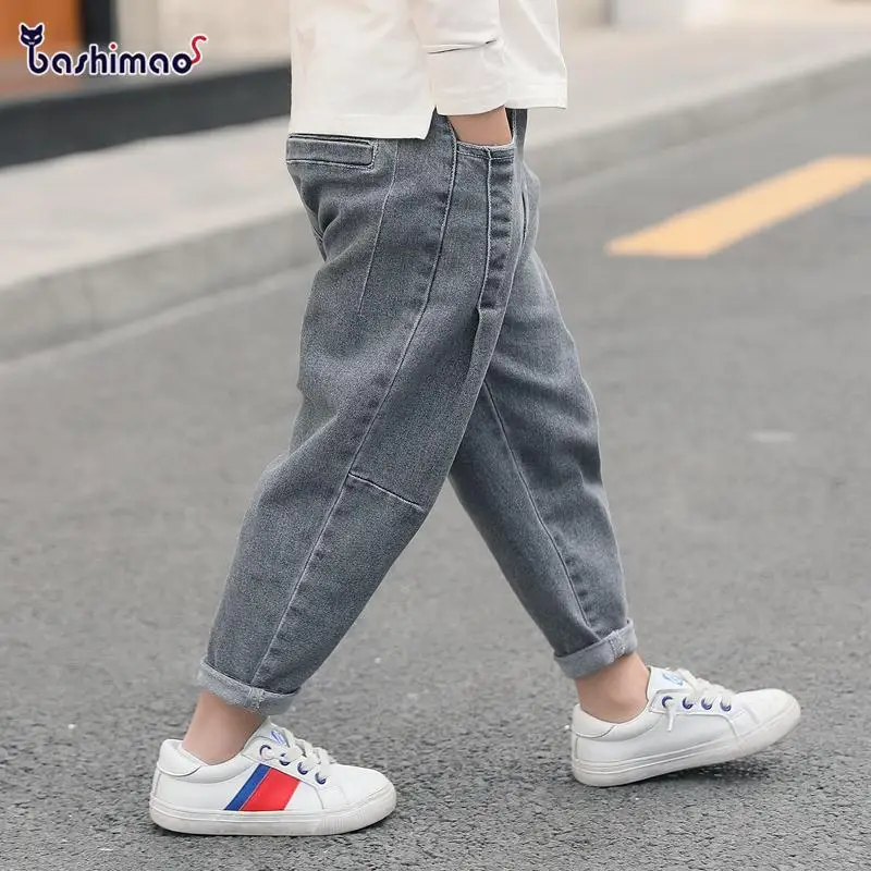 

2021 New Boys Girls Cool Jeans Spring And Autumn Trousers Korean Casual Loose Pants Children's Clothing Summer Pants