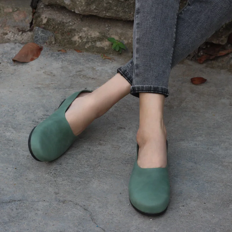 

Балетки женские на плоской подошве, без застежки, складные модельные туфли, обувь из натуральной кожи