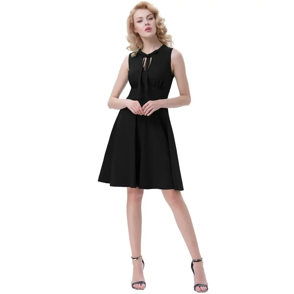 Женское платье без рукавов Belle Poque винтажное облегающее с бантом на завязках а