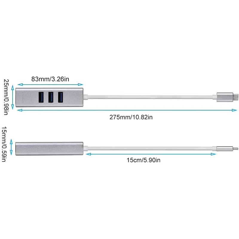 

4-In-1 USB 3.0 to Ethernet Adapter,with RJ45 10/100/1000 Gigabit Ethernet Adapter Support Win 7/8/10, Mac OS, Linux