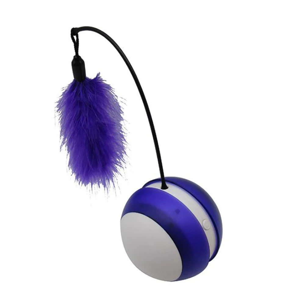 Забавная кошка электрическая игрушка стакан искусственный перо для питомца