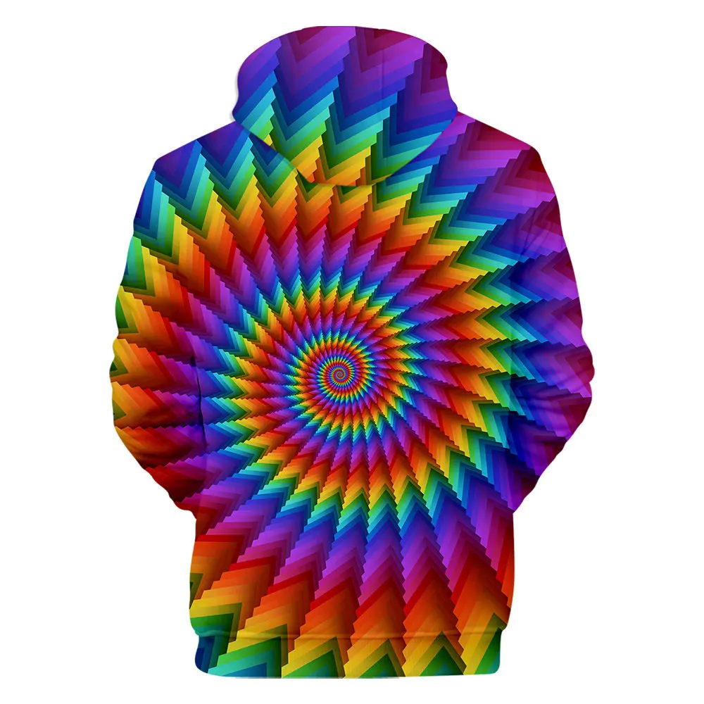 Галстук-краситель красочные Psychedelic 3D печатных худи для мальчиков и девочек Повседневная Свободная кофточка для мужчин и женщин толстовки Модный пиджак пальто