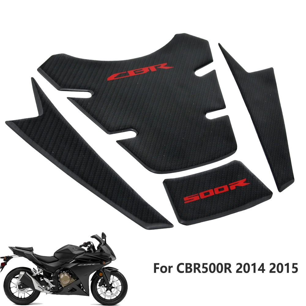 3D Motorcycle Tank Pad Gel Protector 3D carbon fiber pattern fuel tank sticker for Honda CBR500R CBR 500R 2014 2015