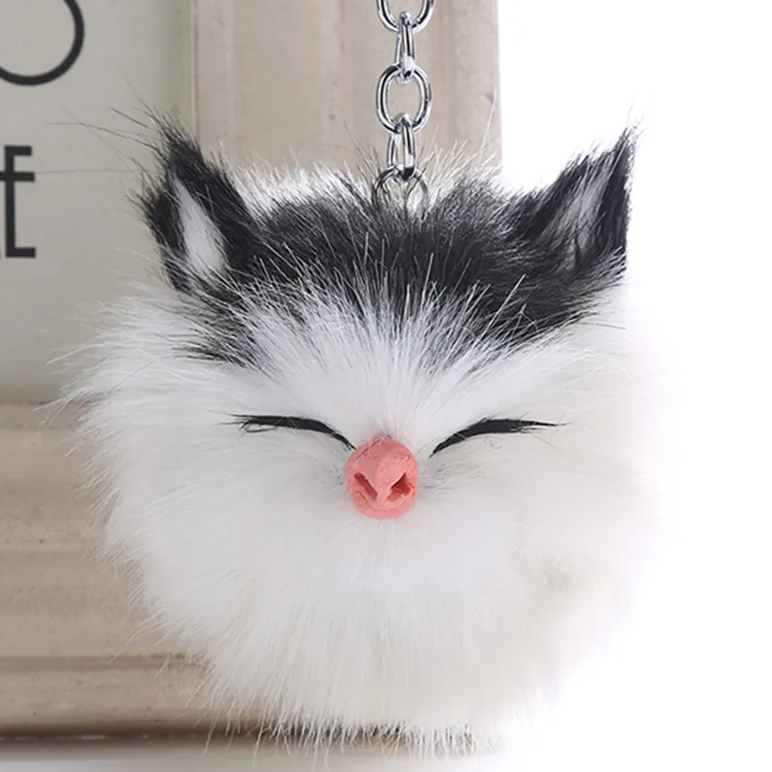 

Cute Kitten Hair Ball Keychain Pendant Imitation Rabbit Hair Keychain Animal Pendant for Lady Bag Car Pendant car ornaments