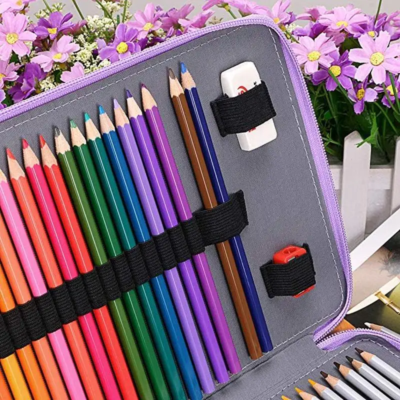 Школьный пенал с 200 отверстиями чехол из искусственной кожи для девочек и